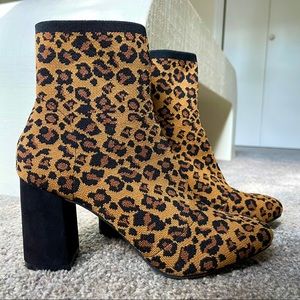 NEW 💕 MIA Leopard Print Sock Booties
